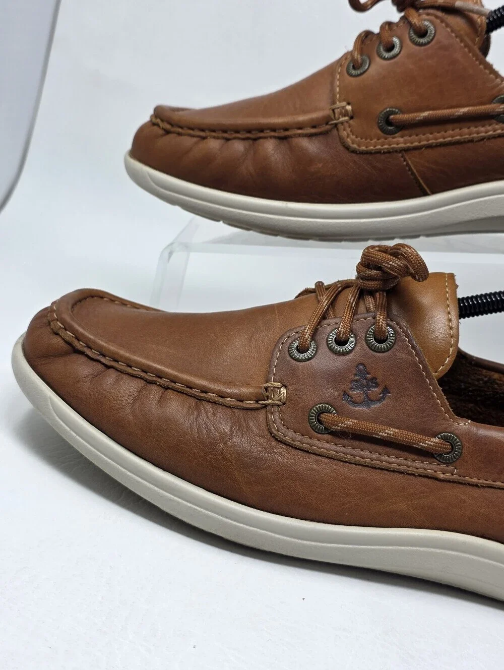 SAS Tripad Mens Decksider Boat Shoe Brown Leather Slip On Loafer Size 10M